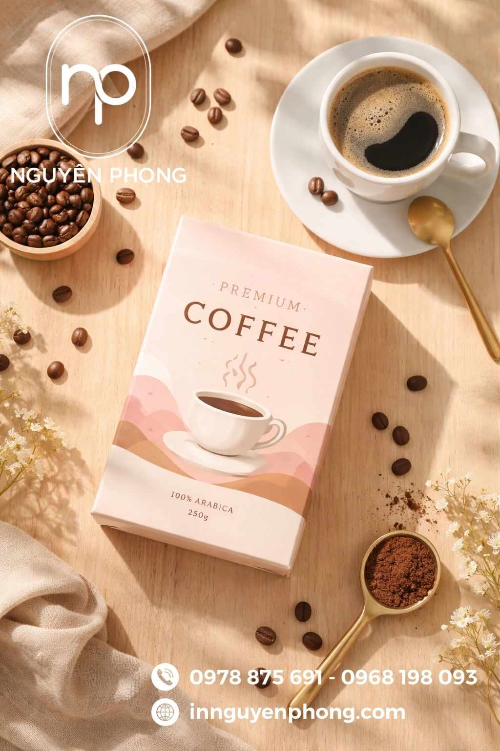 Mẫu hộp giấy đựng cafe nổi bật